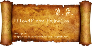 Milovánov Hajnalka névjegykártya
